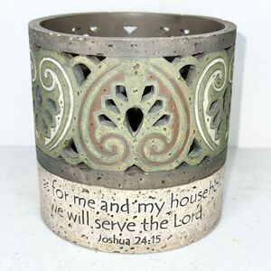 Demdaco By Faith Bill Stross 2006 Candle Holder Religious Christian Joshua 24:15